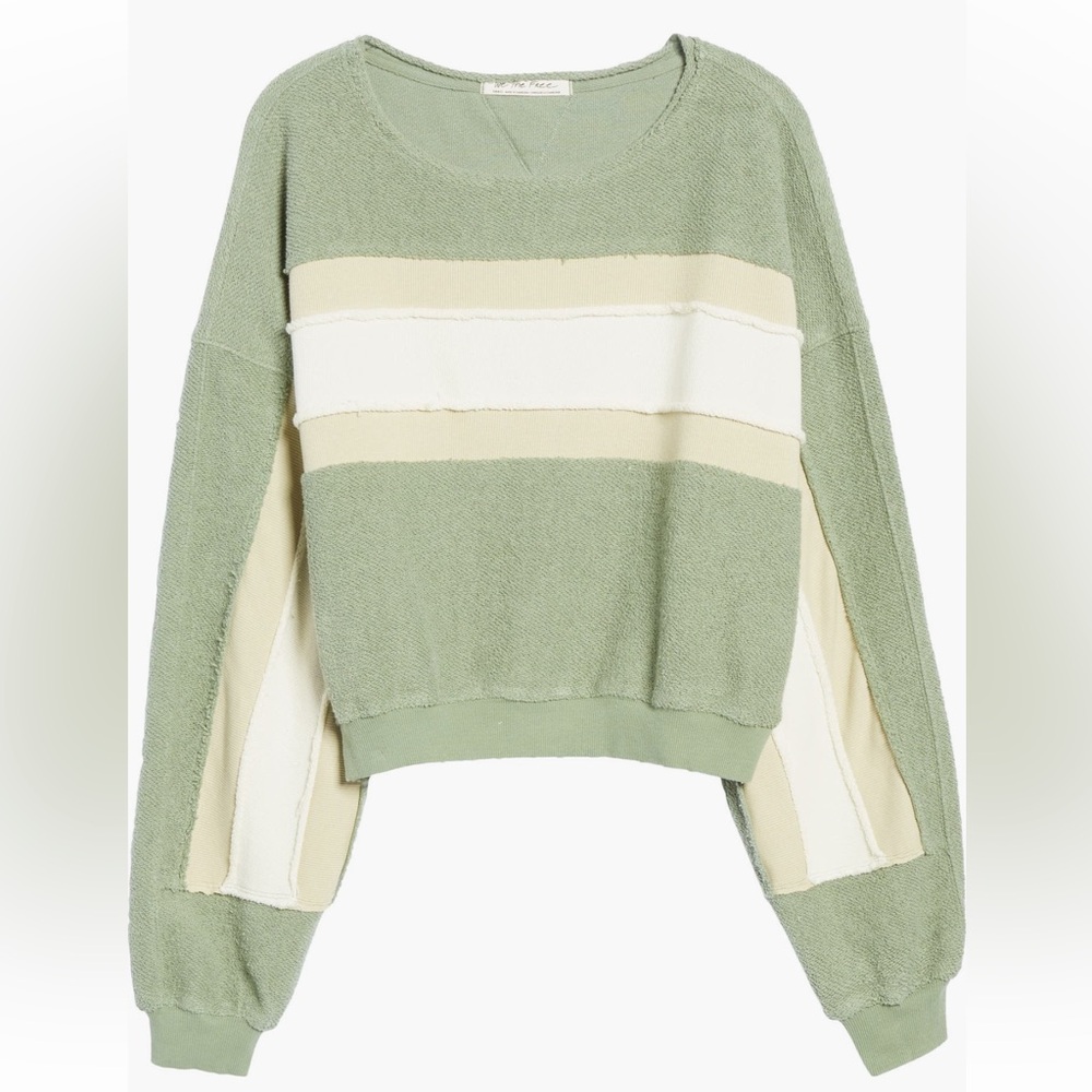 Free People Palo Alto Cotton Blend Stripe Pullover